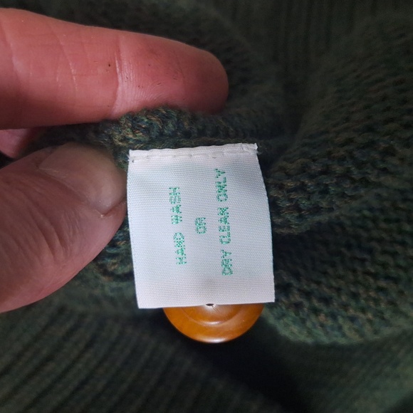 Orvis cotton button-up sweater vest - L - heathered olive green - Picture 3 of 7